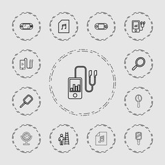 Collection of 13 portable outline icons