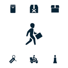 Collection of 7 package filled icons