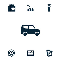 Collection of 7 packaging filled icons