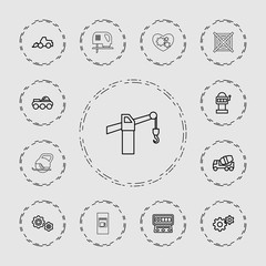 Collection of 13 machine outline icons