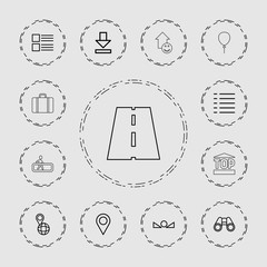 Collection of 13 navigation outline icons