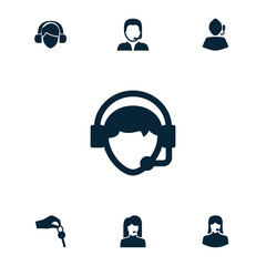 Collection of 7 agent filled icons