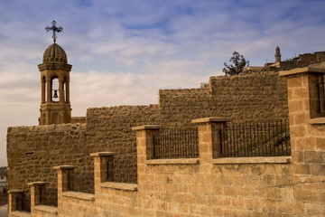 A bell tower in Mardin,Midyat. Midyat is a old town in Turkey. A town of muslims and syriac people who living together.