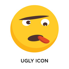 Ugly icon vector isolated on white background, Ugly sign