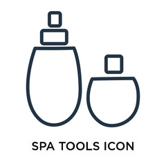 Obraz premium Spa Tools icon vector isolated on white background, Spa Tools sign , thin elements or linear logo design in outline style