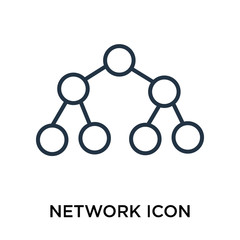 Network icon vector isolated on white background, Network sign , thin symbol or stroke element design in outline style