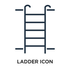 Ladder icon vector isolated on white background, Ladder sign , thin elements or linear logo design in outline style