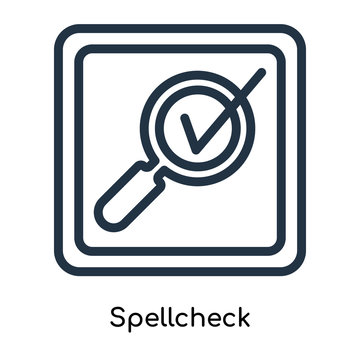 Spellcheck icon vector isolated on white background, Spellcheck sign , line symbols or linear logo design in outline style