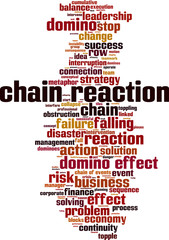 Obraz premium Chain reaction word cloud