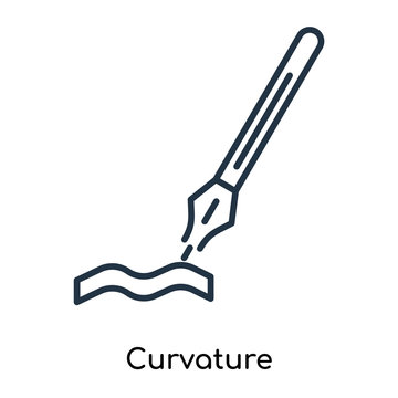 Curvature icon vector isolated on white background, Curvature sign , thin symbols or lined elements in outline style