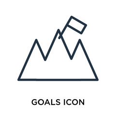 Goals icon vector isolated on white background, Goals sign , thin symbol or stroke element design in outline style