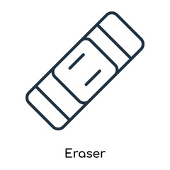 Eraser icon vector isolated on white background, Eraser sign , thin symbols or lined elements in outline style