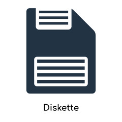 Diskette icon vector isolated on white background, Diskette sign