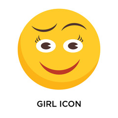 Girl icon vector isolated on white background, Girl sign