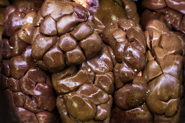 Cow kidney for cook and eat. 