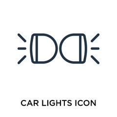 car lights icon isolated on white background. Simple and editable car lights icons. Modern icon vector illustration.