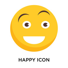 Happy icon vector isolated on white background, Happy sign
