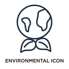 Environmental icon vector isolated on white background, Environmental sign , thin elements or linear logo design in outline style