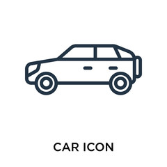 car icon isolated on white background. Simple and editable car icons. Modern icon vector illustration.