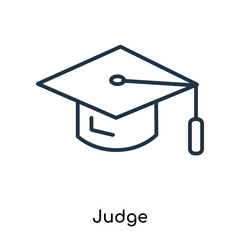 Judge icon vector isolated on white background, Judge sign , thin symbols or lined elements in outline style