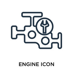 engine icon isolated on white background. Simple and editable engine icons. Modern icon vector illustration.