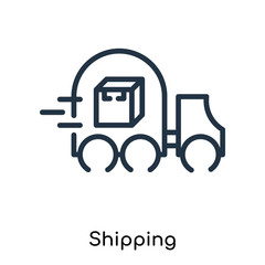 Shipping icon vector isolated on white background, Shipping sign , thin symbols or lined elements in outline style