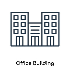 Office Building icon vector isolated on white background, Office Building sign , thin symbols or lined elements in outline style