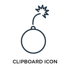 Clipboard icon vector isolated on white background, Clipboard sign , thin symbol or stroke element design in outline style