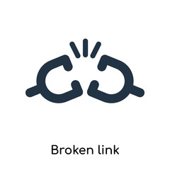 Broken link icon vector isolated on white background, Broken link sign