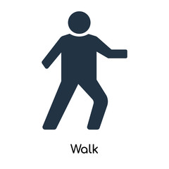 Walk icon vector isolated on white background, Walk sign