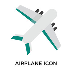 Airplane icon vector isolated on white background, Airplane sign
