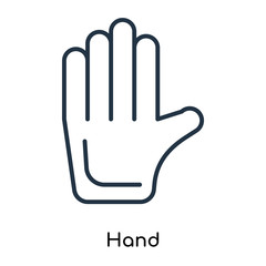 Hand icon vector isolated on white background, Hand sign , thin symbols or lined elements in outline style