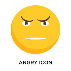 Angry icon vector isolated on white background, Angry sign