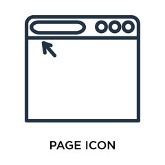 Page icon vector isolated on white background, Page sign , thin symbol or stroke element design in outline style