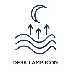Desk lamp icon vector isolated on white background, Desk lamp sign , thin symbol or stroke element design in outline style