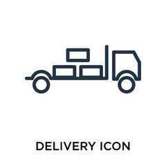 delivery icon isolated on white background. Simple and editable delivery icons. Modern icon vector illustration.