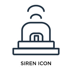 Siren icon vector isolated on white background, Siren sign , thin elements or linear logo design in outline style