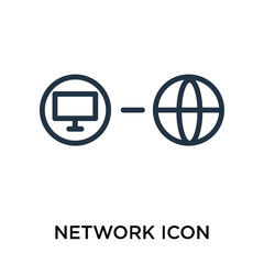 network icon isolated on white background. Simple and editable network icons. Modern icon vector illustration.