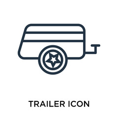 trailer icon isolated on white background. Simple and editable trailer icons. Modern icon vector illustration.