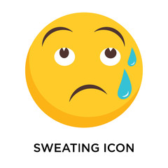 Fototapeta premium Sweating icon vector isolated on white background, Sweating sign