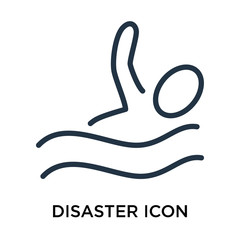 Disaster icon vector isolated on white background, Disaster sign , thin elements or linear logo design in outline style
