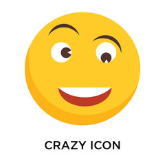 Crazy icon vector isolated on white background, Crazy sign