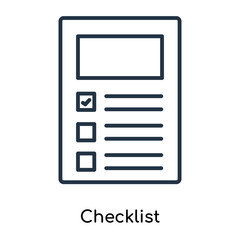 Checklist icon vector isolated on white background, Checklist sign , thin symbols or lined elements in outline style
