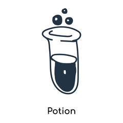 Potion icon vector isolated on white background, Potion sign , illustration with thin symbols or lined elements in outline style