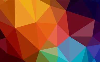 Fototapeta premium Dark Multicolor vector gradient triangles pattern.