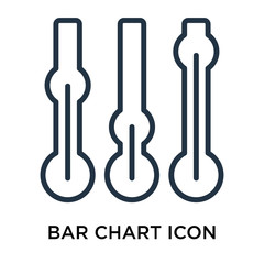 Bar chart icon vector isolated on white background, Bar chart sign , thin data symbols or linear machine learning design in outline style