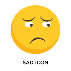 Sad icon vector isolated on white background, Sad sign