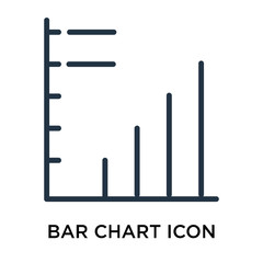 Bar chart icon vector isolated on white background, Bar chart sign , thin data symbols or linear machine learning design in outline style