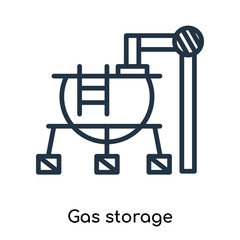 Gas storage icon vector isolated on white background, Gas storage sign , thin symbols or lined elements in outline style