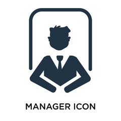 manager icon isolated on white background. Simple and editable manager icons. Modern icon vector illustration.